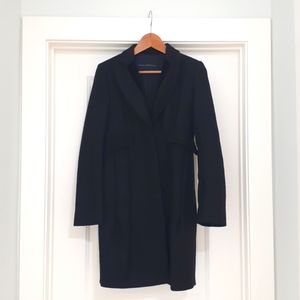 French Connection 100% Wool Black Coat - Size 2